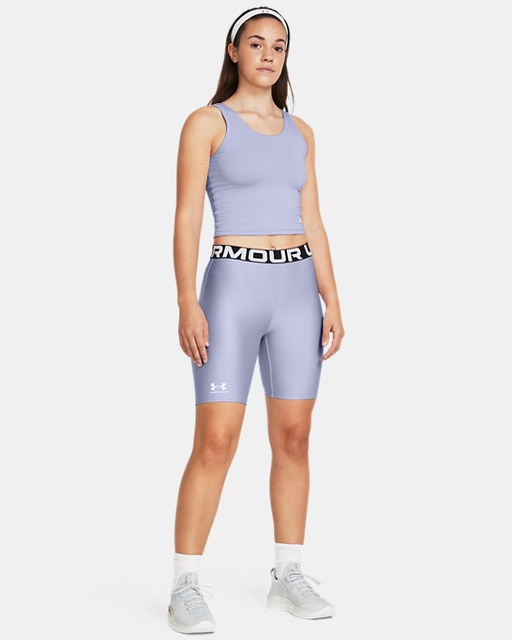 Women's HeatGear® 8" Shorts, Purple, pdpMainDesktop image number 2
